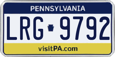 PA license plate LRG9792