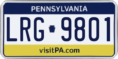 PA license plate LRG9801