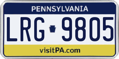 PA license plate LRG9805