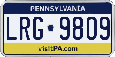 PA license plate LRG9809