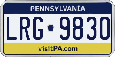 PA license plate LRG9830