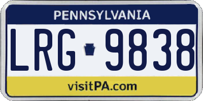 PA license plate LRG9838