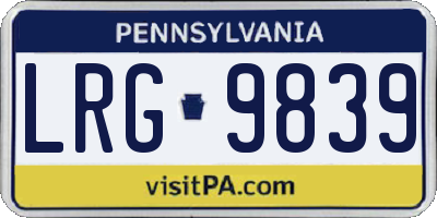 PA license plate LRG9839