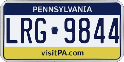 PA license plate LRG9844