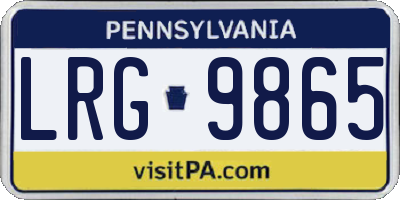 PA license plate LRG9865