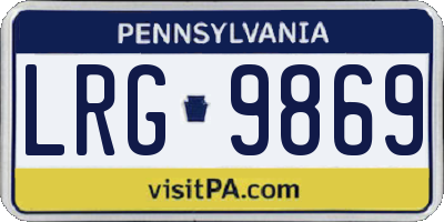 PA license plate LRG9869