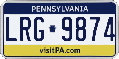 PA license plate LRG9874