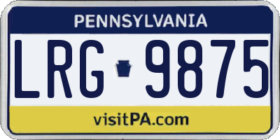 PA license plate LRG9875
