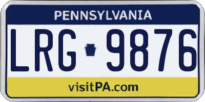 PA license plate LRG9876