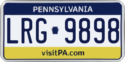 PA license plate LRG9898