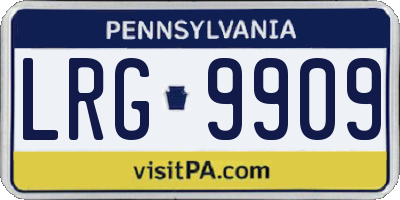 PA license plate LRG9909