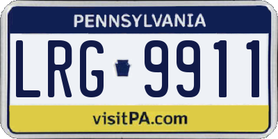 PA license plate LRG9911