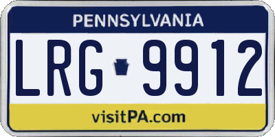 PA license plate LRG9912