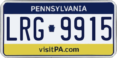 PA license plate LRG9915