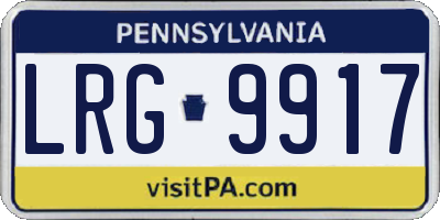 PA license plate LRG9917