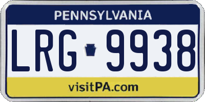 PA license plate LRG9938