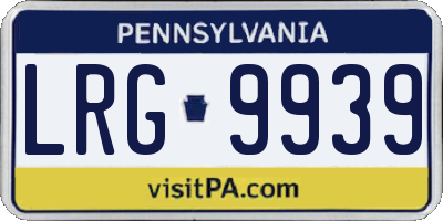 PA license plate LRG9939