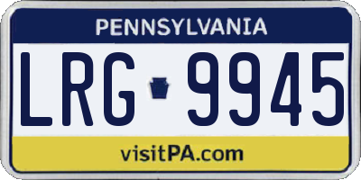 PA license plate LRG9945