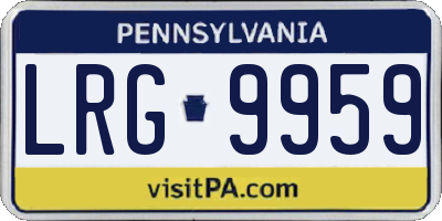 PA license plate LRG9959
