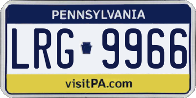 PA license plate LRG9966