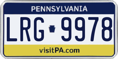 PA license plate LRG9978
