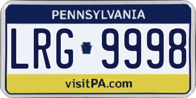 PA license plate LRG9998