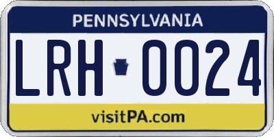 PA license plate LRH0024