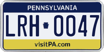 PA license plate LRH0047