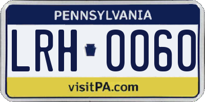 PA license plate LRH0060