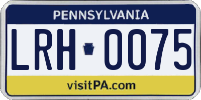 PA license plate LRH0075