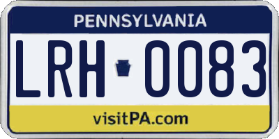 PA license plate LRH0083