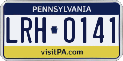 PA license plate LRH0141