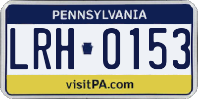 PA license plate LRH0153