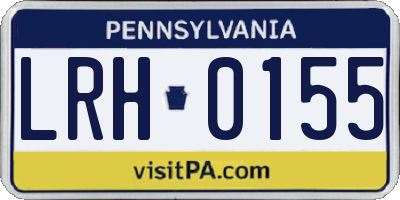 PA license plate LRH0155