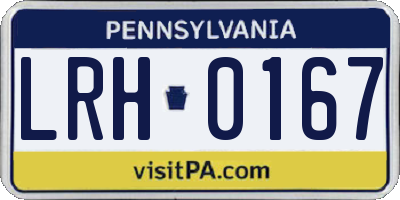 PA license plate LRH0167