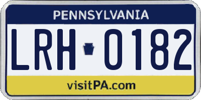 PA license plate LRH0182