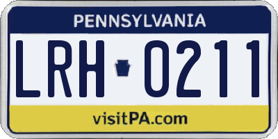 PA license plate LRH0211