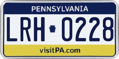 PA license plate LRH0228