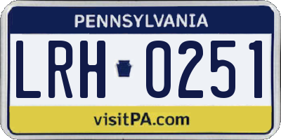 PA license plate LRH0251