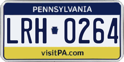 PA license plate LRH0264