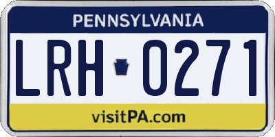PA license plate LRH0271