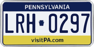 PA license plate LRH0297