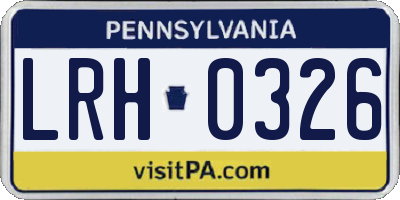 PA license plate LRH0326