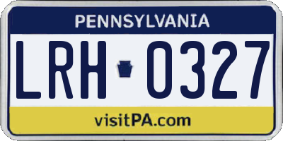 PA license plate LRH0327