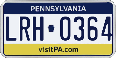 PA license plate LRH0364