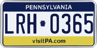 PA license plate LRH0365