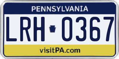 PA license plate LRH0367