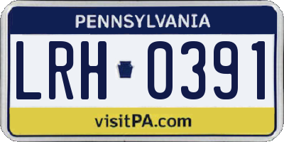 PA license plate LRH0391