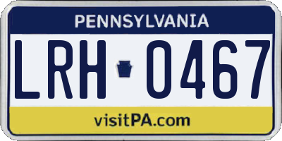PA license plate LRH0467