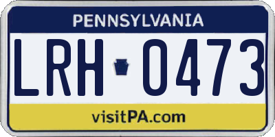 PA license plate LRH0473